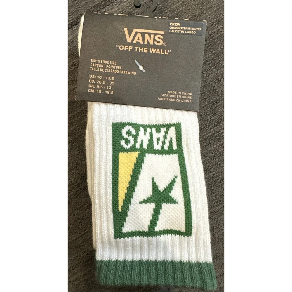 Vans Road Stop Crew Socks Boys Shoe Size 10-13.5‎